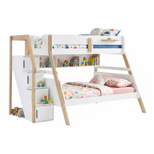 Ethan Single Over Double Bunk Bed with Staircase & Shelves